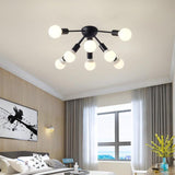 8 Light Cluster Gold Flush Mount Light Modern Metal LED Ceiling Light