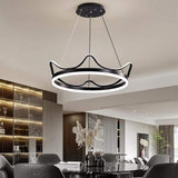 Dimmable Crown Chandelier Pendant  LED Aluminum Acrylic Living Room Ceiling Lights