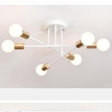 Novelty Modern Metal Finish Sputnik Chandelier with 6 LED Bulbs