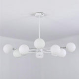 10-light Glass LED White Contemporary Chandeliers Hanging Lamp Pendant Light