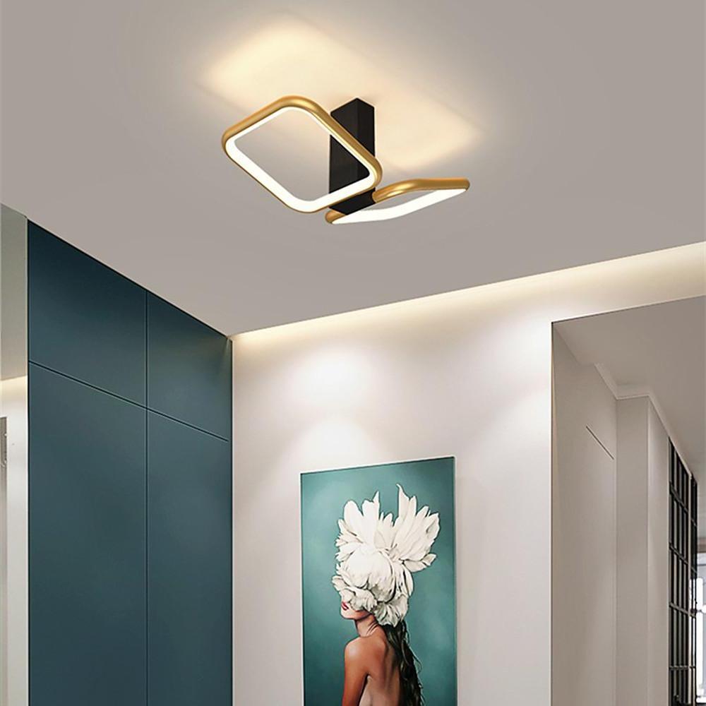 Squares Reflective Gold Flush Mount Light LED Ceiling Light