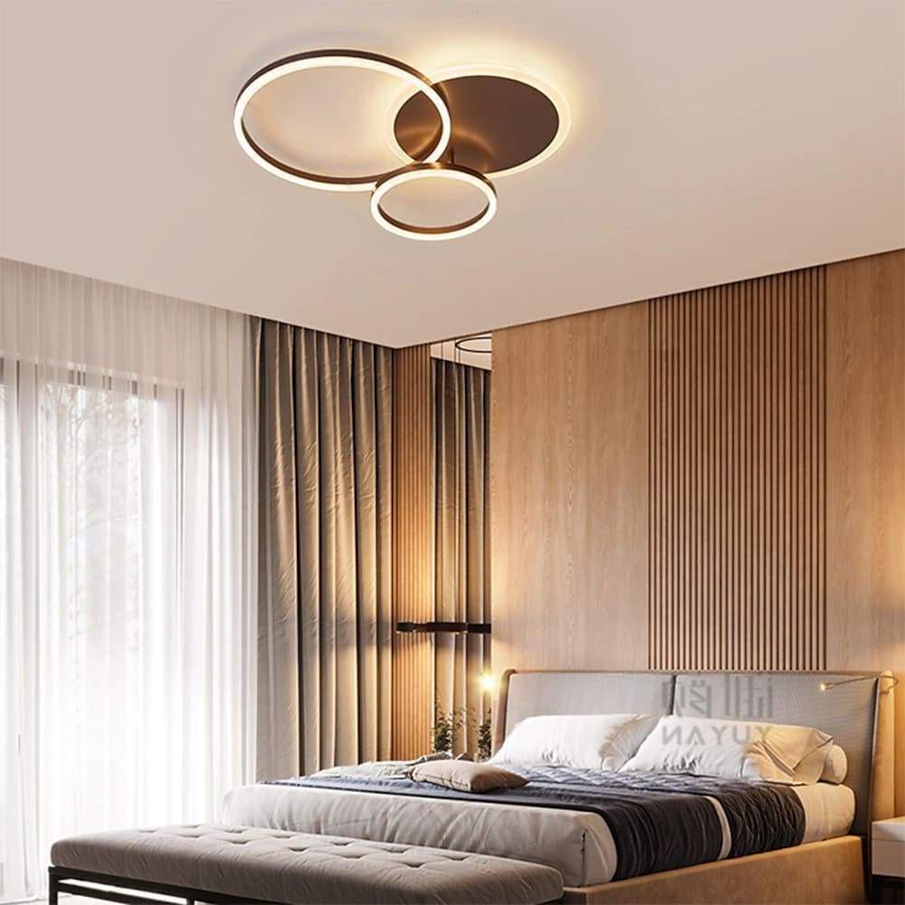 26'' LED Artistic Flush Mount Ceiling Light with Luxury 3 Ring for Bedroom