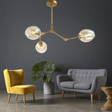 3 Bulbs Geometrical LED Modern Glass Sputnik Chandelier Pendant Light