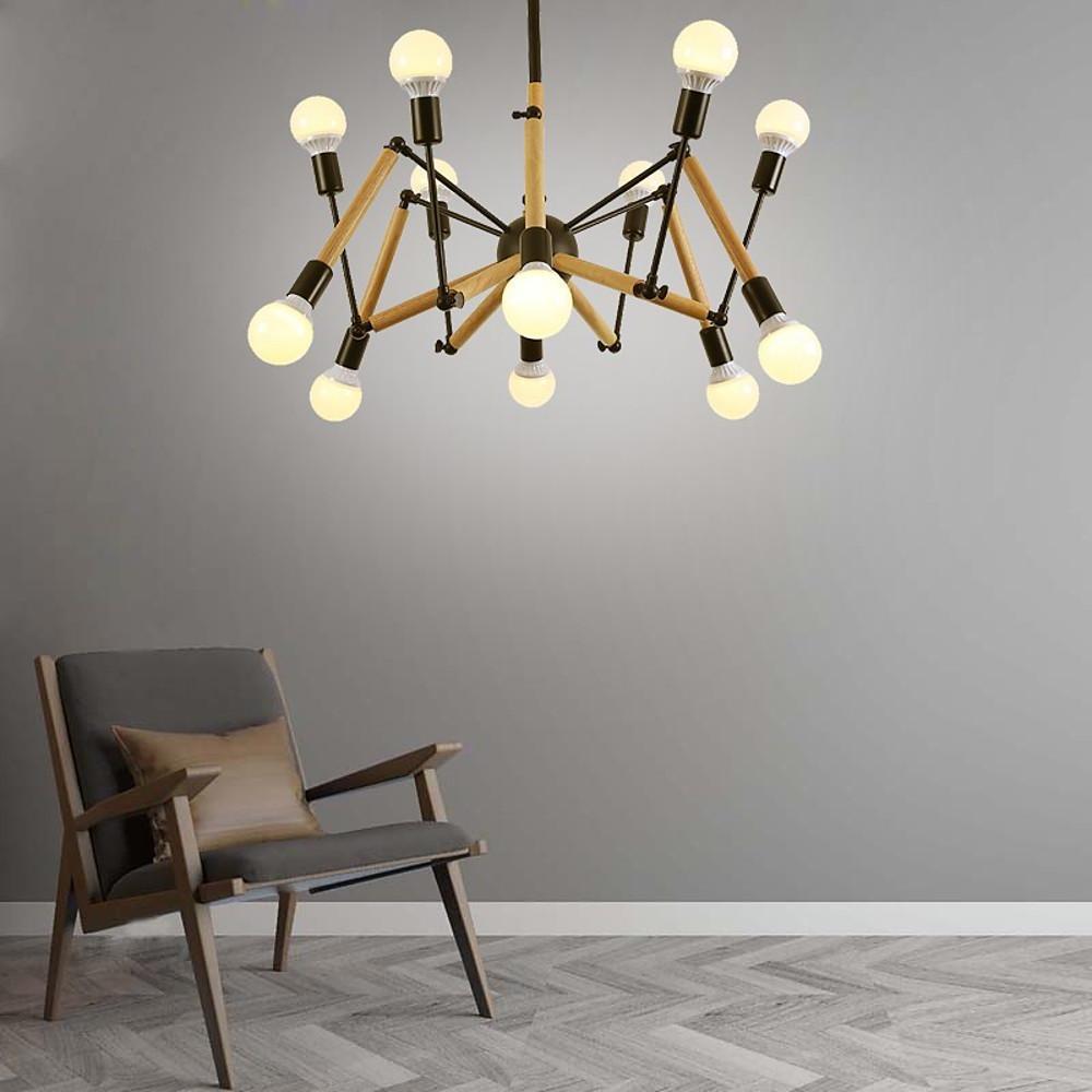 12 Lights Sputnik Design LED Nordic Chandeliers Hanging Lamp Pendant Light