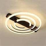 Circular Abstract LED Flush Mount Ceiling Light for Bedroom