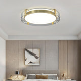 Circular Glass Copper LED Nordic Ceiling Lights Flush Mount Lighting