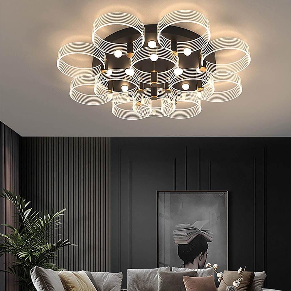 Circles Modernist LED Flush Mount Ceiling Light for Living Room