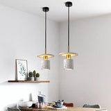 Circle Cylinder Electroplated Metal LED Modern Pendant Lighting Island Lights