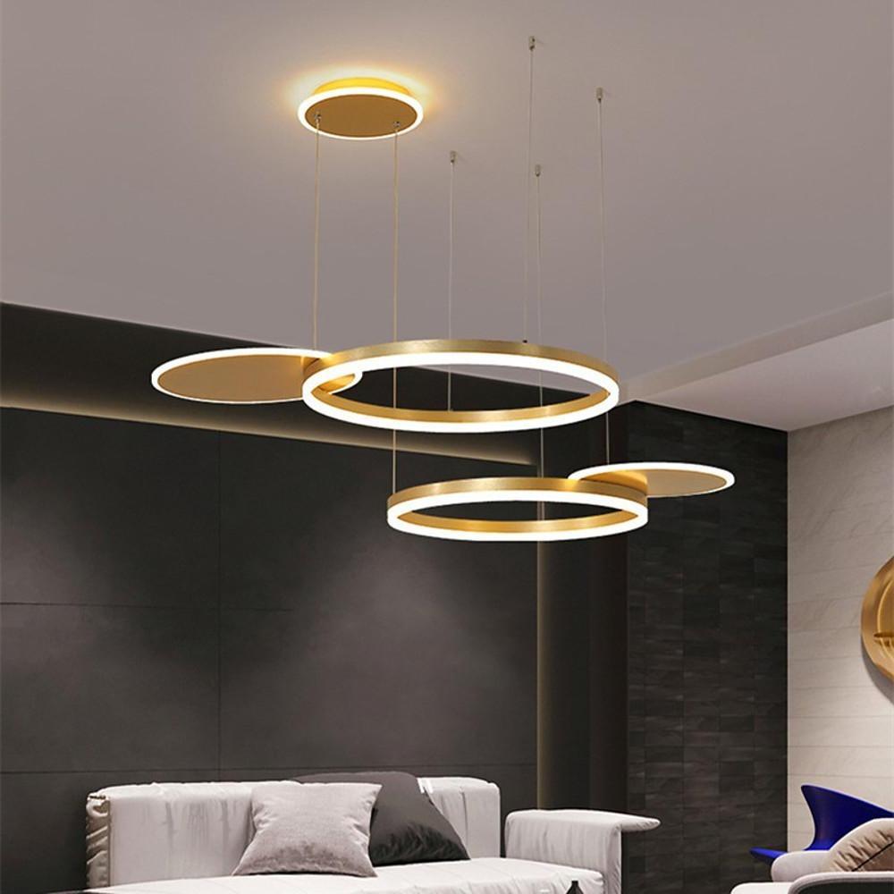 Nordic Circular LED Ceiling Chandelier with with Streamlined Light Distribution