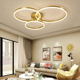 Modern 3 Circle Gold Flush Mount Light Ceiling Light 3 Lights