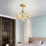 3 Globe Copper Glass Flush Mounts Semi Flush Mount Lighting LED Bedroom Ceiling Lights