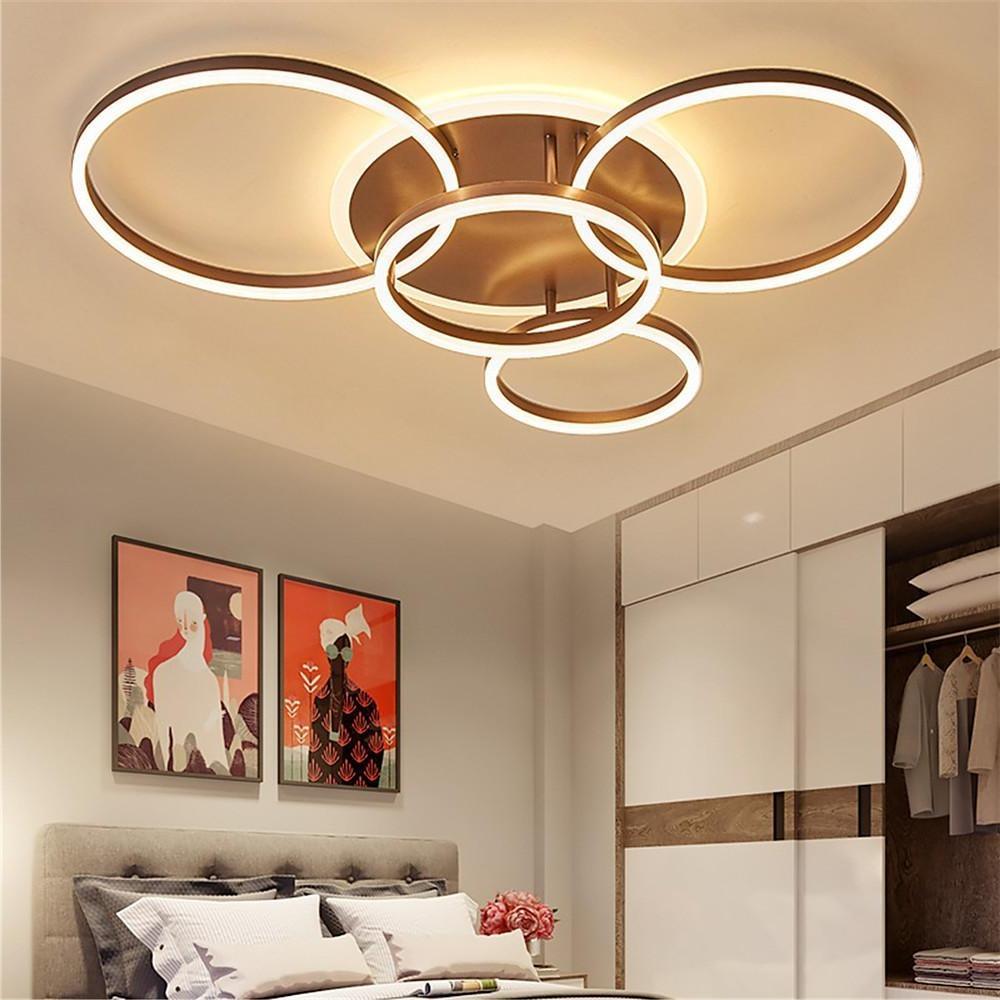 4 Circle Dimmable with Remote LED Modern Flush Mount Ceiling Light Fixtures