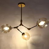 3 Bulbs Geometrical LED Modern Glass Sputnik Chandelier Pendant Light