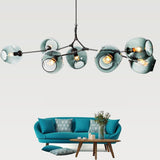 Globe Sputnik Chandelier Industrial Glass Blue Chandelier