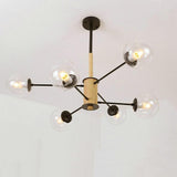 Mini Style 6 Lights Glass LED Modern Sputnik Chandelier Pendant Light