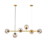 Linear Dining Room Chandeliers Glass Globe Chandelier 4/6 Heads