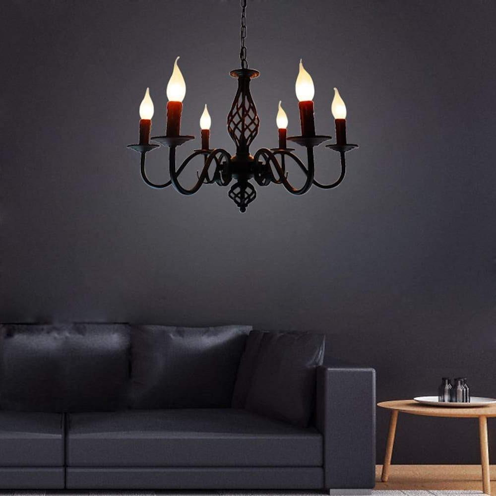 6 Lights Candles-shaped LED Modern Chandeliers Pendant Light Hanging Lamp