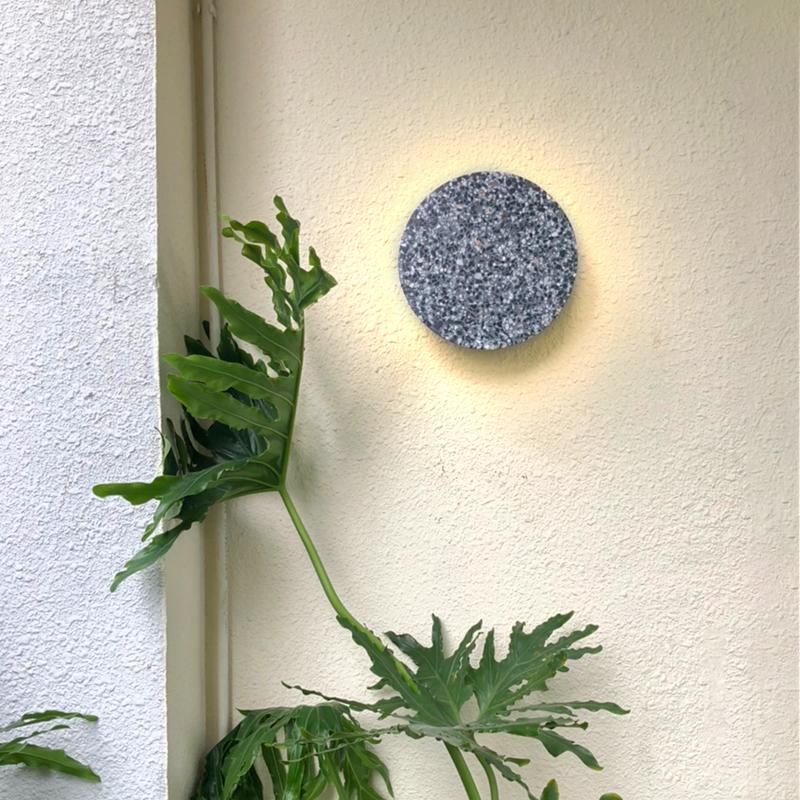 Circular Terrazzo Waterproof Minimalist Outdoor Wall Lights Porch Lights