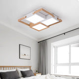 Multi Square Dimmable LED Rustic Ceiling Light Flush Mount Lighting