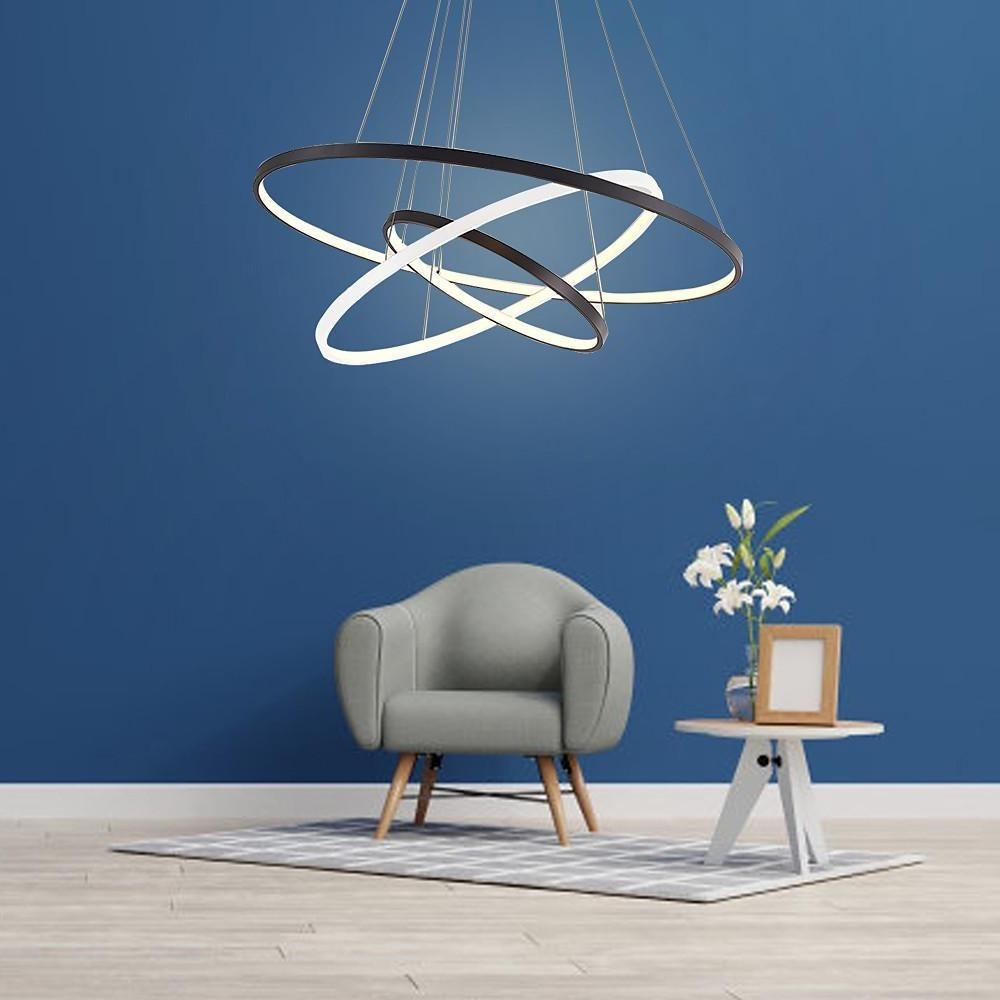 Adjustable Circles LED Dimmable with Remote Modern Chandeliers Pendant Light