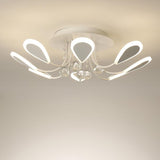 Modern Crystal Flush Mount Light Ceiling Light 8 Lights