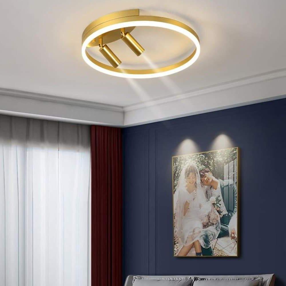 Modern Black Flush Mount Light LED Ceiling Light Circle Spotlights