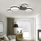 4 Circle Modern Silica Gel LED Flush Mount Ceiling Light for Living Room