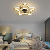 LED Star Shaped Flush Mount Kids Ceiling Fans with Lights and Remote