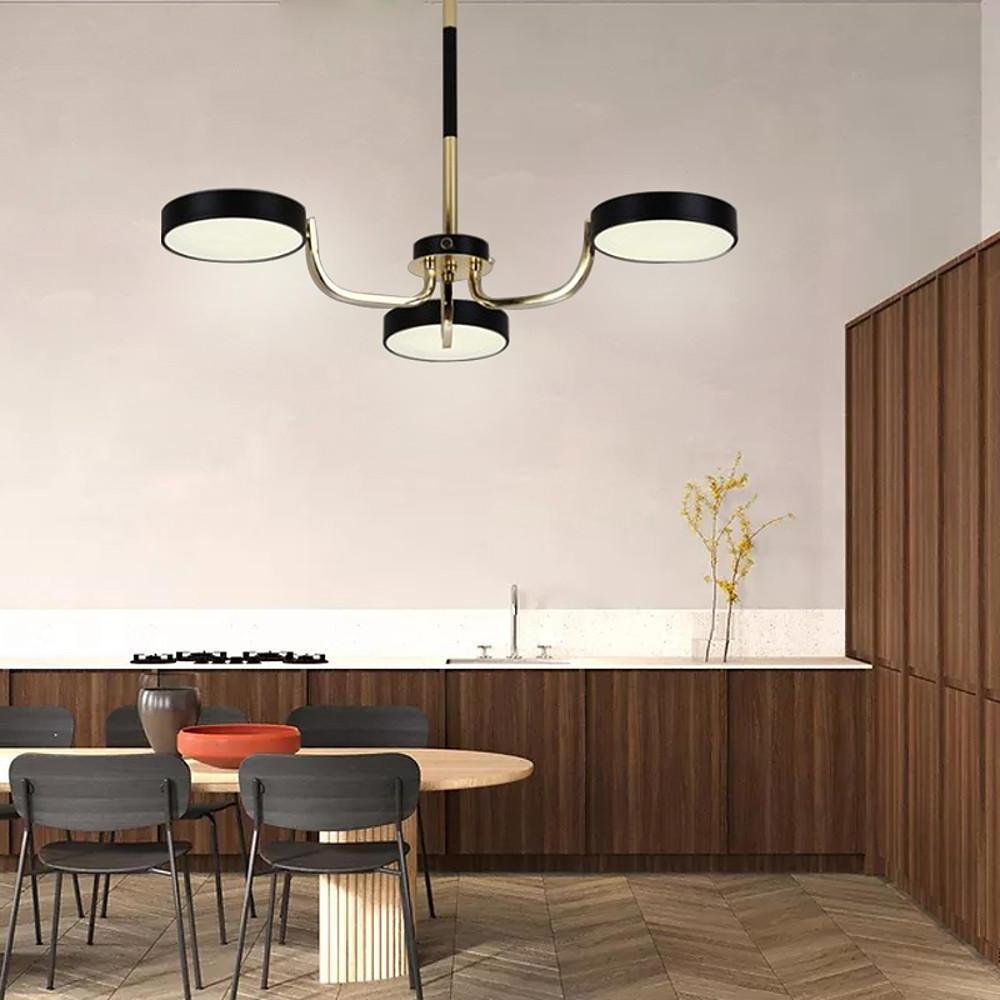 3 Lights Circular LED Modern Chandeliers Kitchen Pendant Lighting