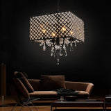 Square Electroplated Metal Glass LED Nordic Chandeliers Pendant Light