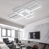 Multi Rectangle Large Flush Mount Ceiling Light with 3 Integrated Tiered Lights