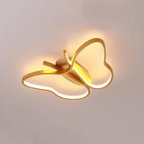 Novelty Butterfly Bedroom Flush Mount Ceiling Light Metal LED Baby Kids Light