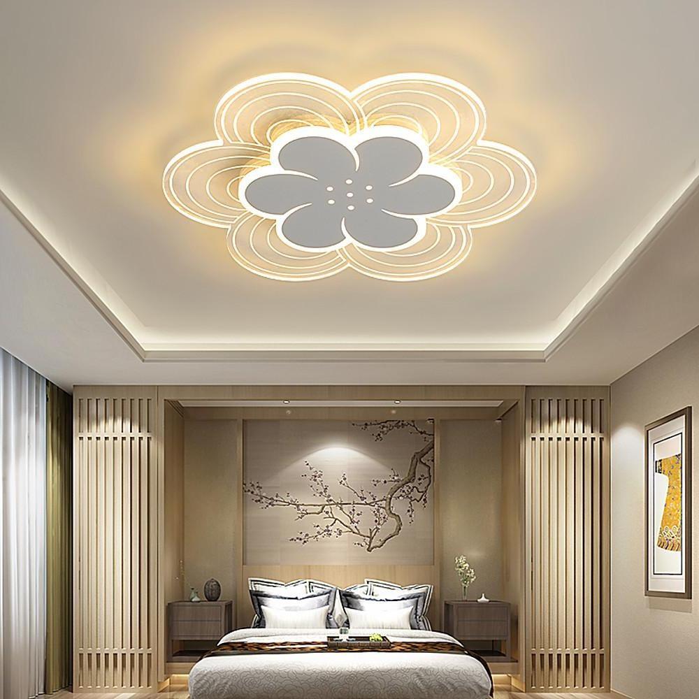 Flower Shapes Dimmable LED White Modern Ceiling Lights Flush Mount Lighting