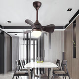 Dimmable LED Nordic Flush Mount Ceiling Fan Light with Remote Control