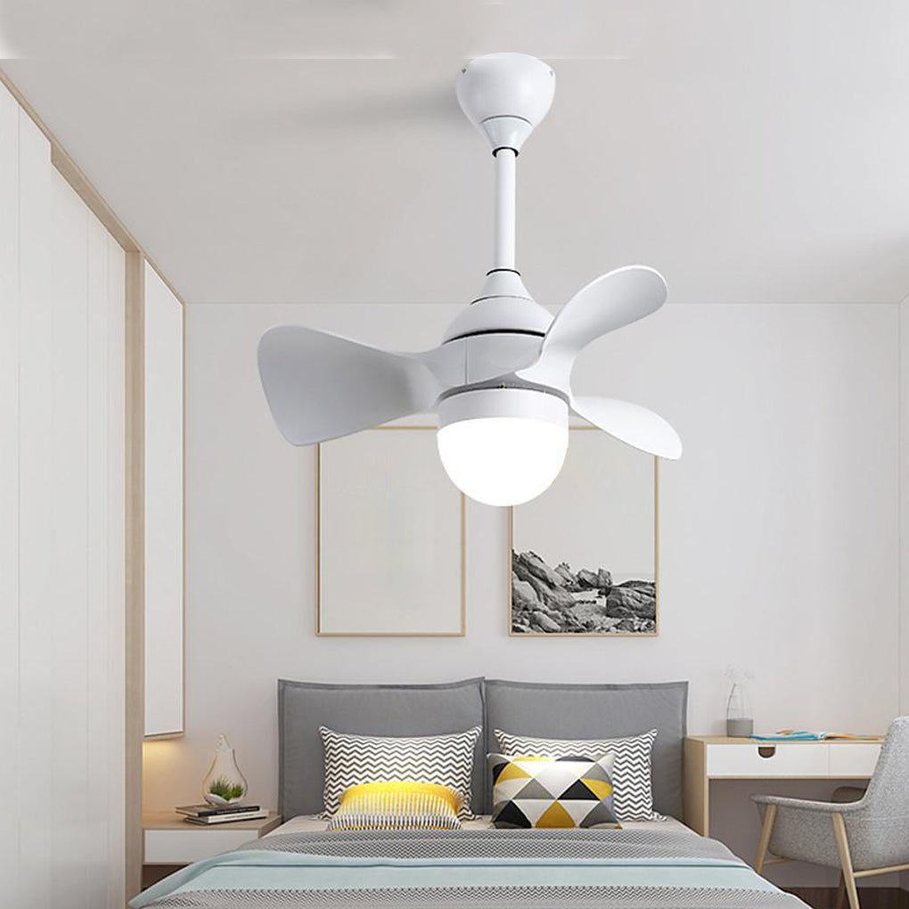 Dimmable LED Nordic Flush Mount Ceiling Fan Light with Remote Control