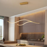 Wave Linear Hanging Branch Chandelier LED Island Pendant Light