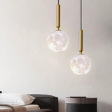 Modern Cylinder Globe Pendant Light Metal Acrylic Pendant Lighting