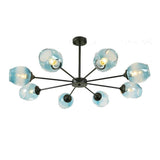 Classic Sputnik Chandelier Metal See Glass Chandeliers with 8 LED Lights