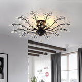 Unique Contemporary Chandeliers Crystal Flower Chandelier for Living Room