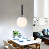 Globe Shaped Electroplated Glass Metal LED Artistic Pendant Lights