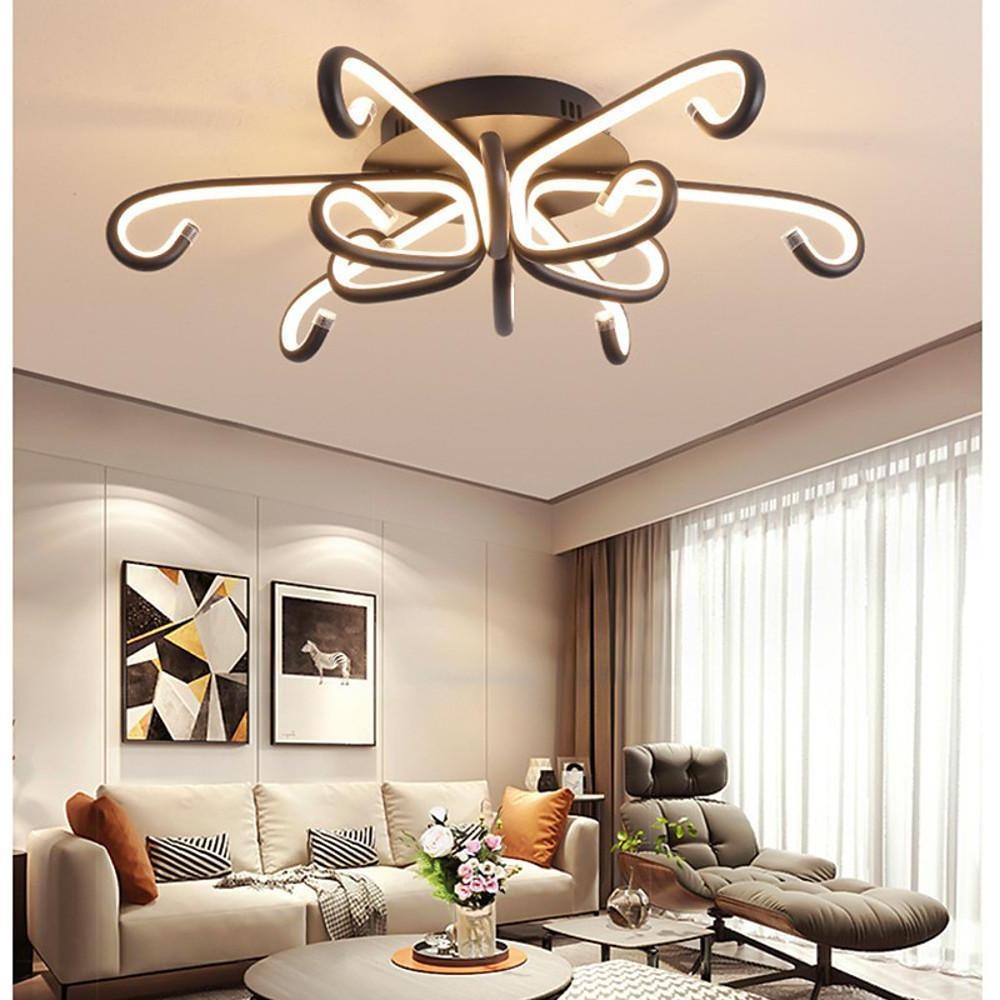 Curves Flush Mount Ceiling Light Modern Abstract LED Light