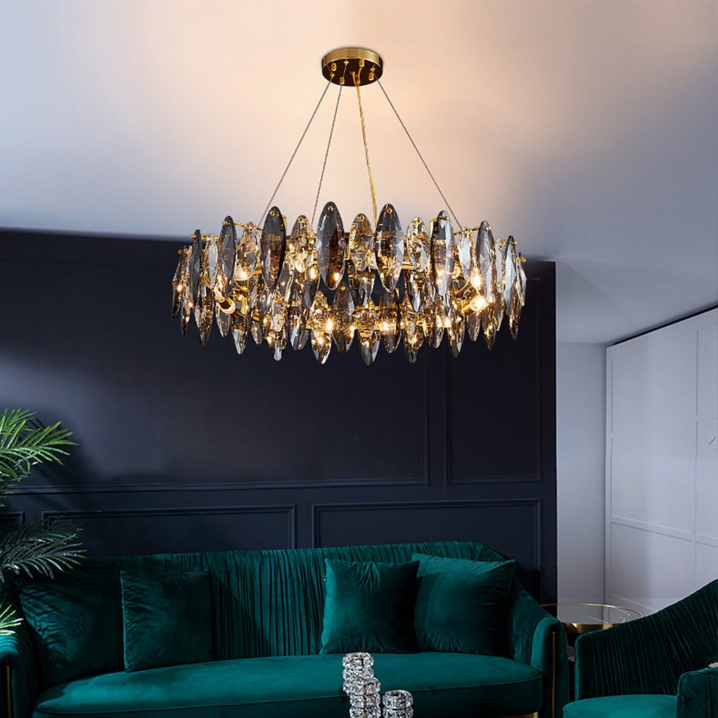 Postmodern Personality Creative Crystal Chandelier with Three-color LED