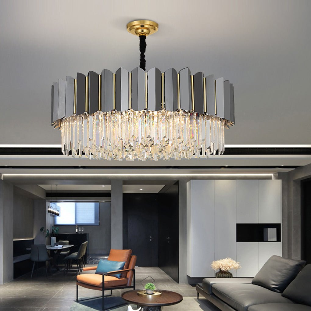 Postmodern Personality Three-color LED Home Living Room Crystal Chandelier