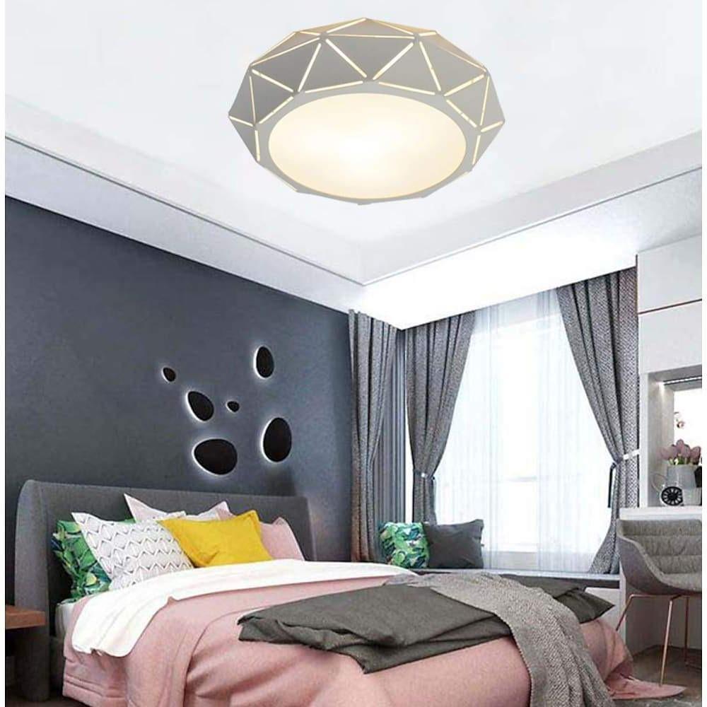 Geometric Drum Shaped LED Modern Flush Mount Lighting Ceiling Lights