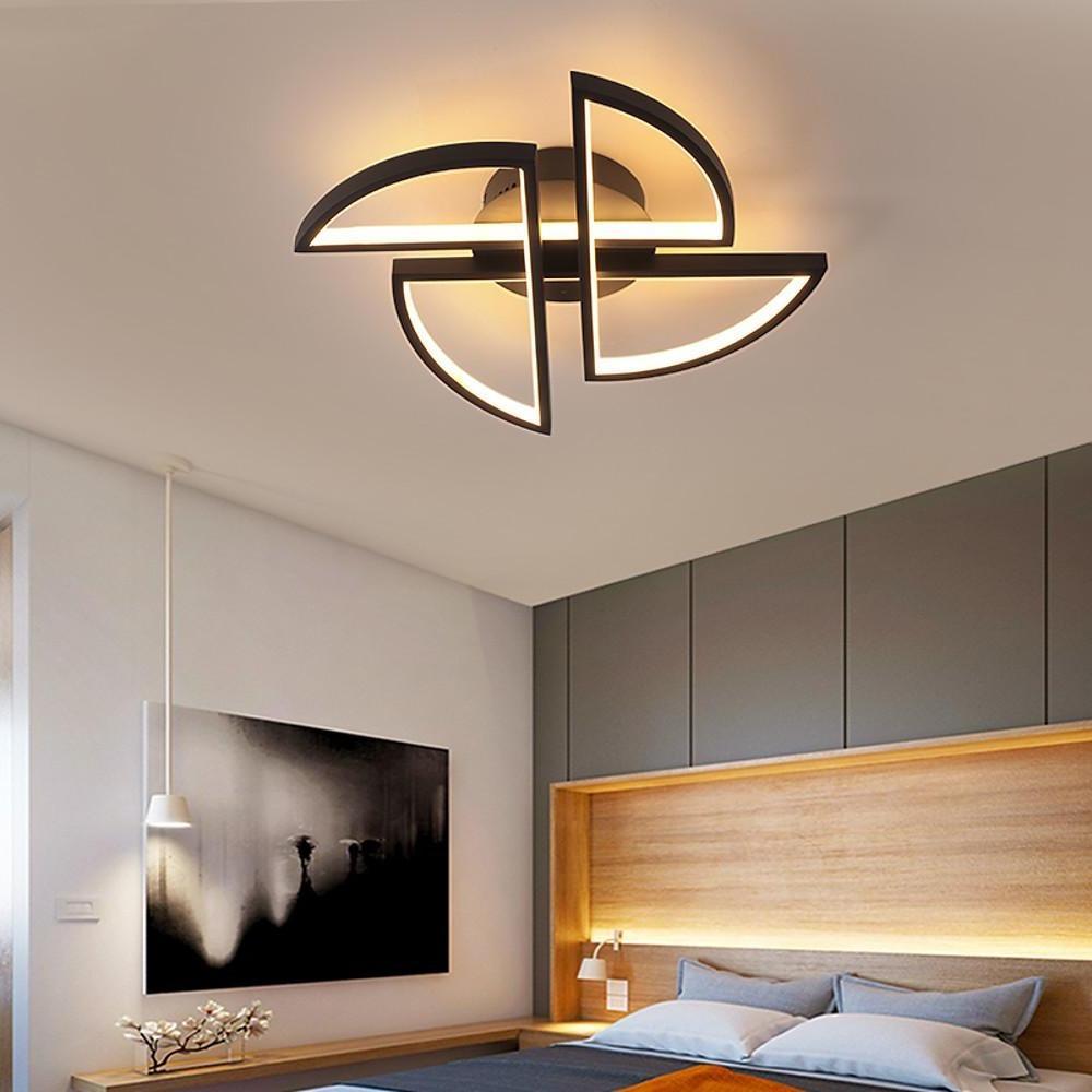 Geometric Flush Mount Ceiling Light 4 Semi Circle Metal LED Light