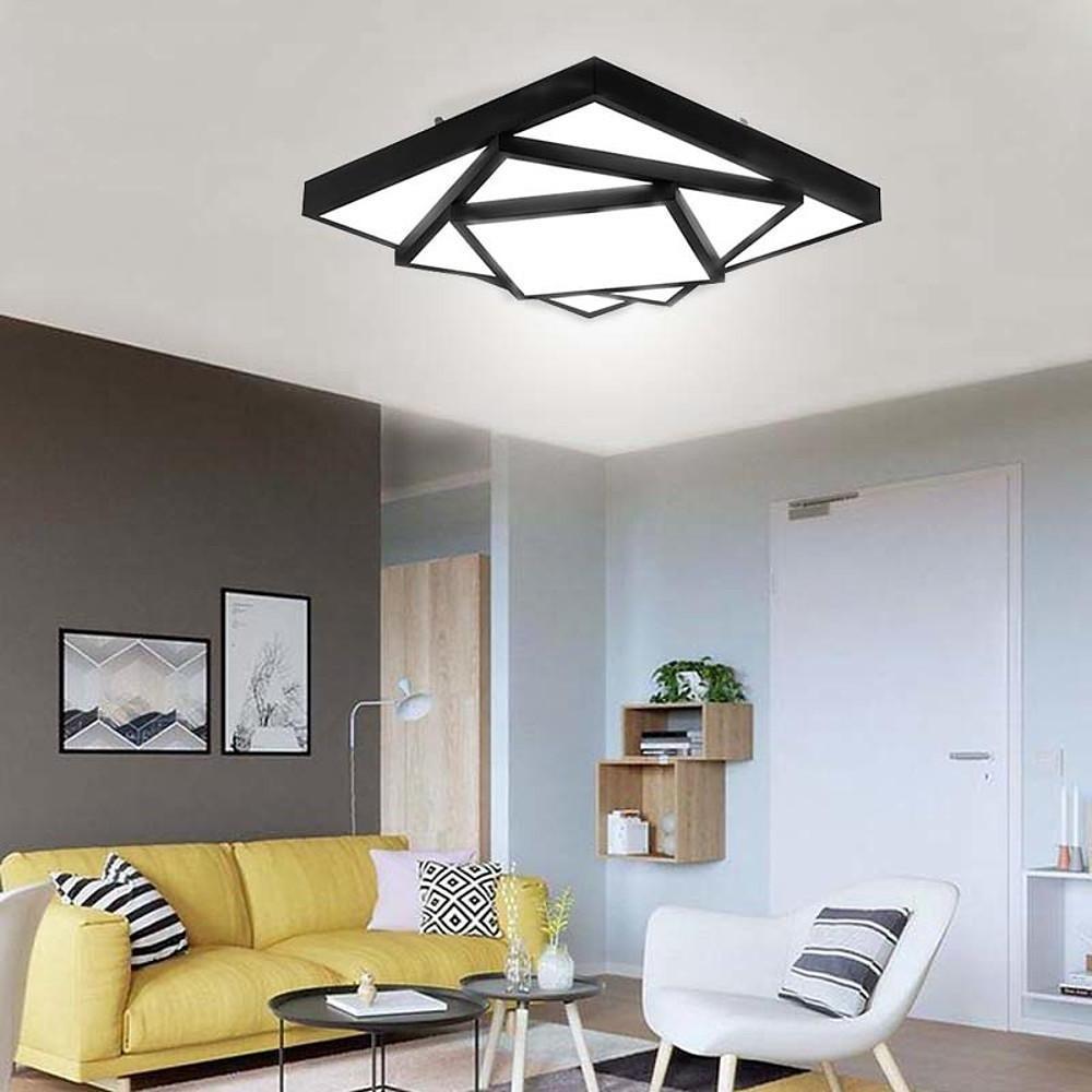 Overlapping Square Design Dimmable LED Modern Flush Mount Ceiling Light