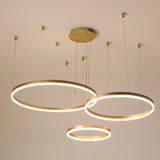 3-Ring Modern Gold/Coffee Electroplated Dining Room Chandelier