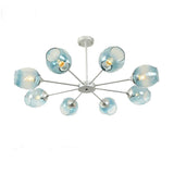 Classic Sputnik Chandelier Metal See Glass Chandeliers with 8 LED Lights