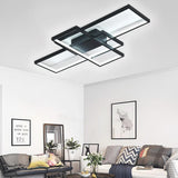 Multi Rectangle Large Flush Mount Ceiling Light with 3 Integrated Tiered Lights