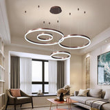 Circle Aluminum Large Chandeliers for High Ceilings Living Room Ceiling Lights